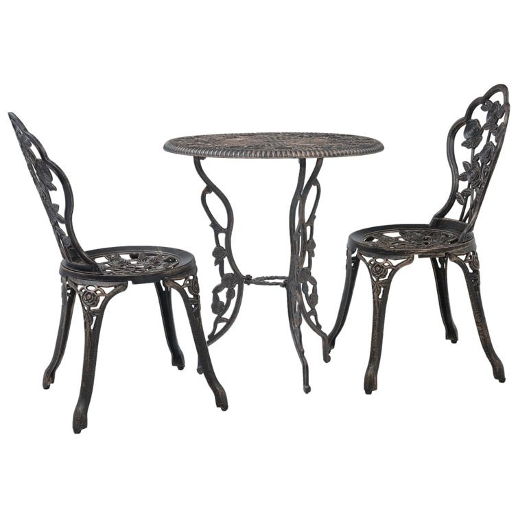 Bless international Patio Bistro Set 3 Piece Outdoor Garden Table